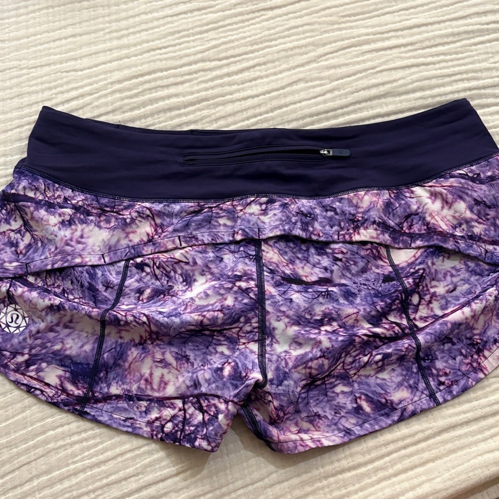lululemon athletica Women's Purple Patterned Athletic Shorts